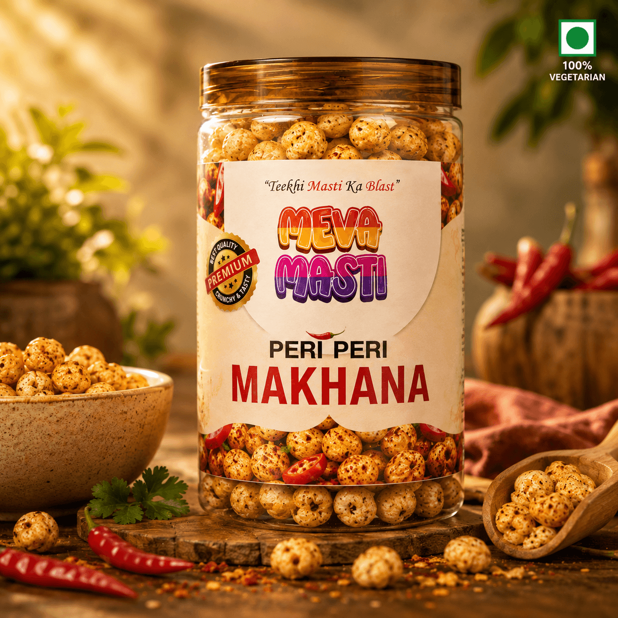 Spicy Peri Peri Makhana - Crunchy Foxnuts