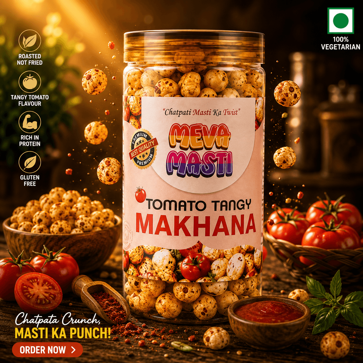 Tangy Tomato Makhana - Roasted Foxnuts